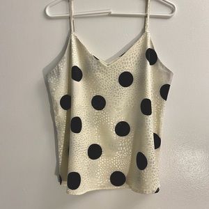 Flowy Black/White Polka Dot Tank Top